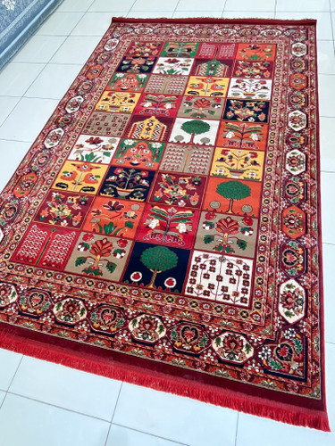 فرش گبه ماشینی طرح خشتی