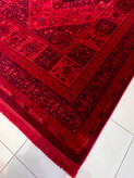 فرش طرح قجری زمینه لاکی