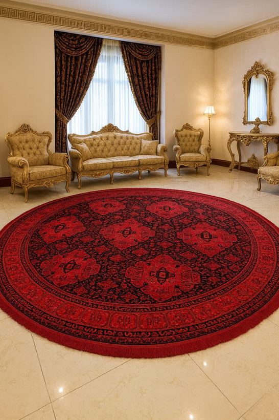 قالیچه گرد قطر سه متر(سفارش جفت)