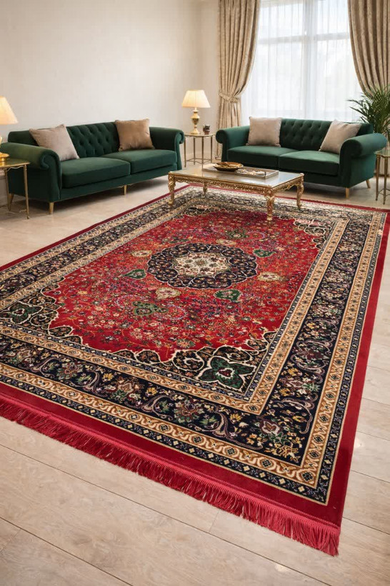 فرش 420 شانه زمینه زرشکی