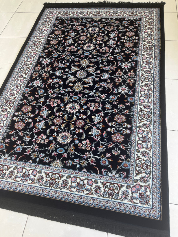 فرش زمینه سرمه ای طرح افشان