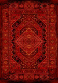 فرش طرح قجری زمینه لاکی