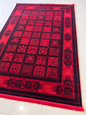 قالیچه ماشینی کاشان طرح قجری قرمز جذاب کد 4146